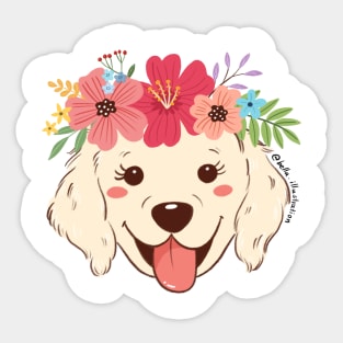 Cute Golden Retriever Sticker